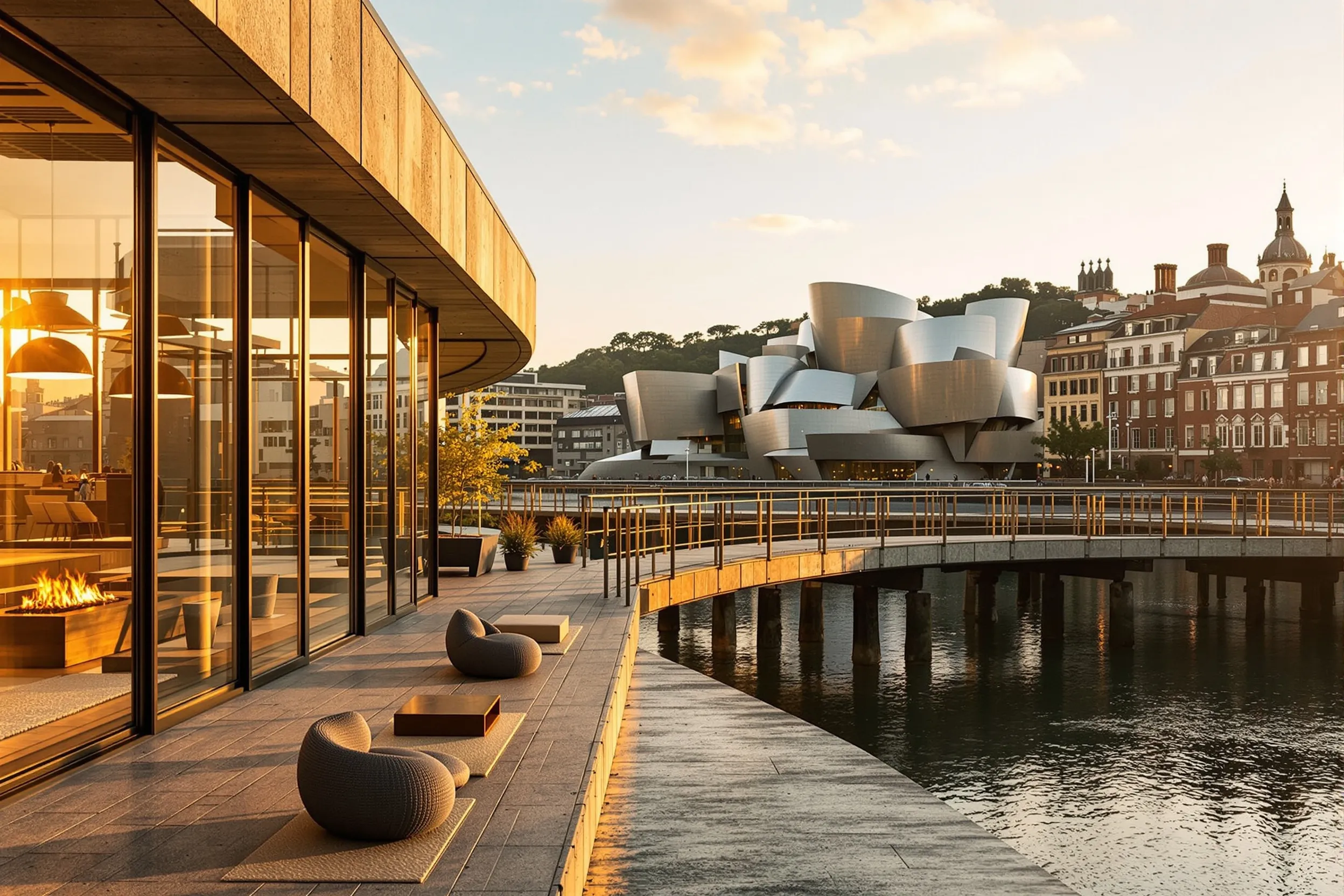 Bilbao — river light off the Guggenheim