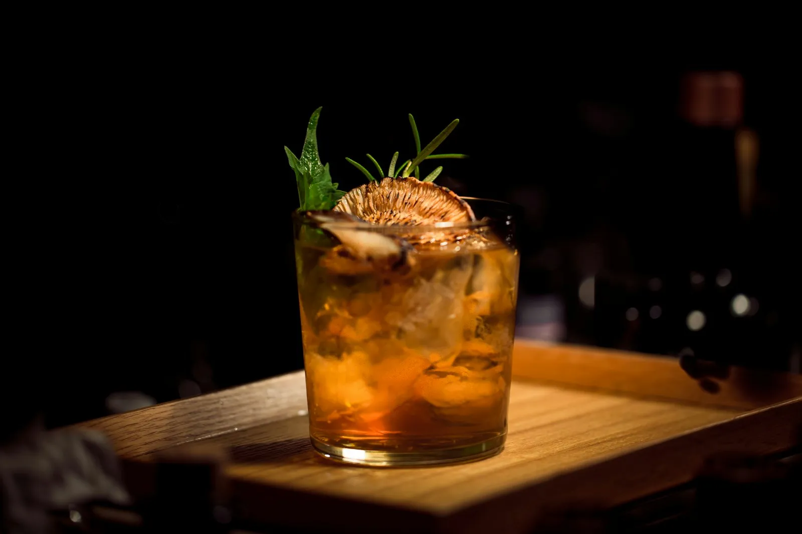 Negroni served on a marble bar