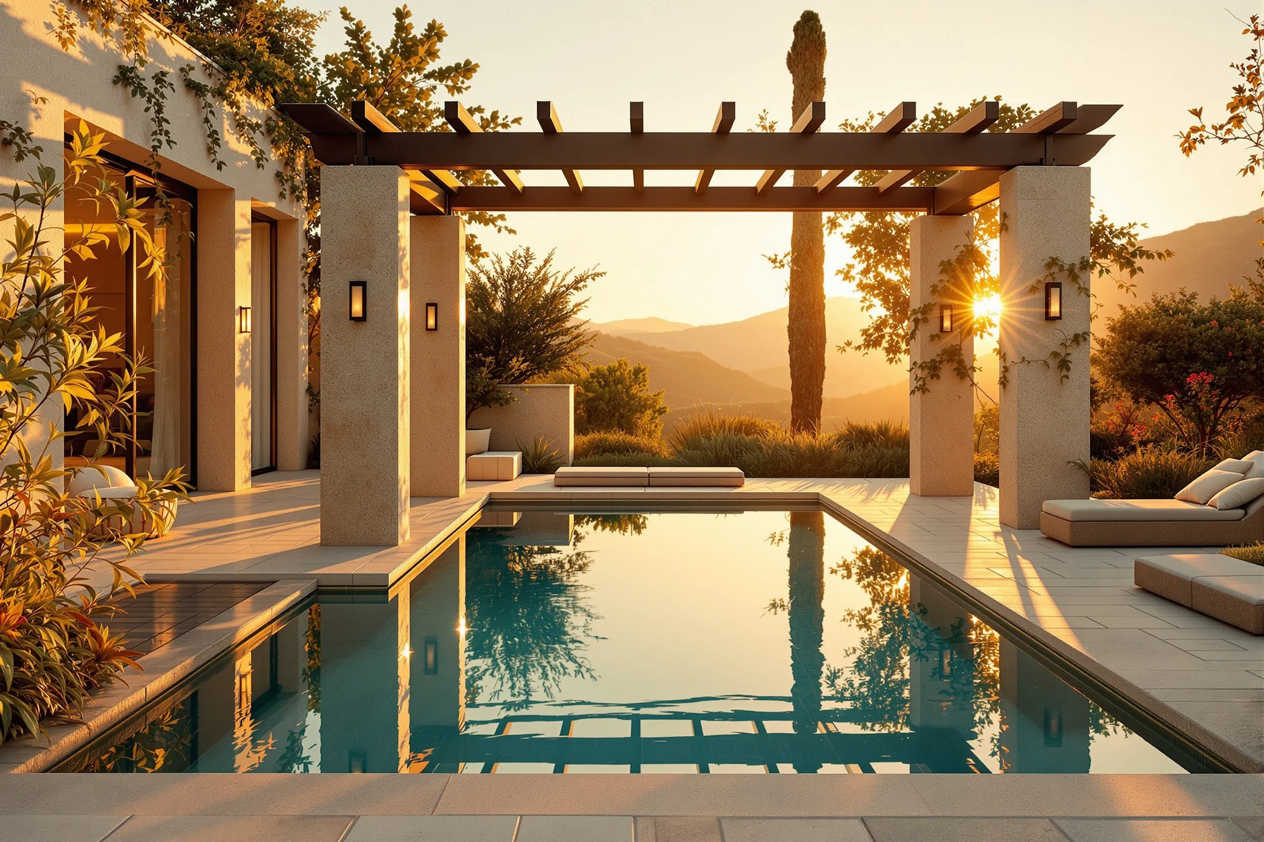 Courtyard pool at Atlas Madrid